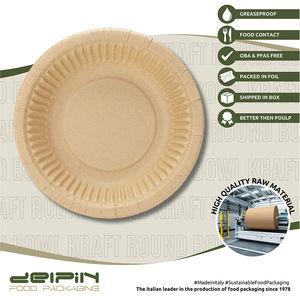 Fabriqué en Italie Bol en carton kraft rond jetable écologique personnalisable de différentes tailles prêt à expédier - Product Image 3