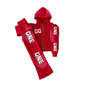 Conjunto de sudadera con capucha y forro polar de algodón para hombre superventas, chándal informal con logotipo personalizado con serigrafía ecológica para invierno - Product Image 1