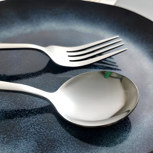 Ensemble de couverts cuillère et fourchette en acier inoxydable 304 à manche en bois pour la maison et le restaurant - Product Image 6