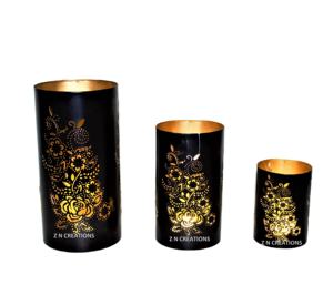 Bougeoirs votifs en tôle de fer indien moderne faits à la main support de photophore à impression personnalisée événement à domicile décoration de mariage modèle de Logo - Product Image 1