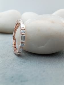 VVS Lab Grown Baguette Diamond Solitaire <b>Ring</b> <b>Band</b> Custom 14k 18k Gold for Women's Engagement Wedding Parties-GIA IGI Certified - Product Image 4