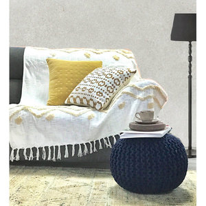 Pouf en jute marocain fait à la main pouf en macramé repose-pieds moderne décor à la maison cadeau Saint-Valentin - Product Image 1