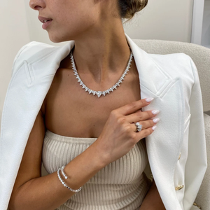 El más vendido IGI Certified VVS Marquise y Pear Cut Lab Grown Diamond 14K Collar de oro sólido Joyería de gama alta de la India - Product Image 6