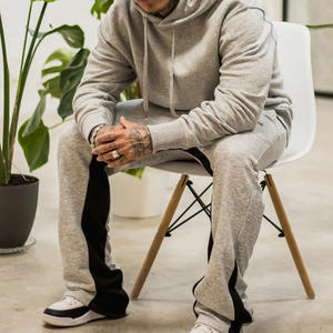 Conjunto de pantalones de chándal acampanados de gran tamaño con logotipo personalizado para hombre, ropa de calle de invierno, servicio de fabricantes, chándal/chándal de talla grande - Product Image 1