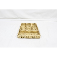 Plateau rectangulaire en jacinthe d'eau naturelle fait à la main panier de rangement écologique moderne et durable maison cuisine salon Vietnam