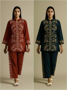 Parti de bureau prêt à l'emploi et routine quotidienne spécial le plus beau ensemble haut et bas en tissu de rayonne pure pour vêtements pour adultes prix de gros - Product Image 6