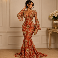 Robe de soirée de mariage pour femme Lilas, en tissu floral écologique, broderie, strass, dentelle filet, sequins, respirante
