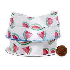 Fashionable Narrow Watermelon Satin Ribbon Floral Polyester Silk for Wedding Birthday or Christmas Gift Wrapping Decoration - Product Image 3
