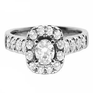 Joyería Iced Out 925 Plata elegante redondo Halo Moissanite compromiso diseño de lujo anillo regalo para mujeres - Product Image 1