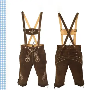 Alemán Trachten pantalones de cuero pantalones cortos de Oktoberfest PL-0005