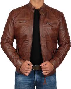Chaquetas de Cuero para Hombre con Cierre Completo, Recubiertas de Piel de Oveja, Impermeables y Resistentes al Viento, Color Sólido, Logotipo Personalizado y Posición Frontal - Product Image 5