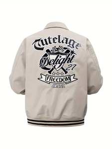 เสื้อแจ็กเก็ตกันลมกันหนาวสำหรับผู้ชายเสื้อแจ็คเก็ตหนังวัวเทียมเสื้อเบสบอลวิทยาลัยหนังเทียมขนาดพิเศษ - Product Image 4