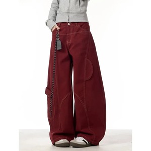 Jeans de Mezclilla Holgados de Estilo Urbano Hip Hop para Mujer, Corte Recto Informal con Cordón, Impermeables, Transpirables y Ecológicos - Product Image 5