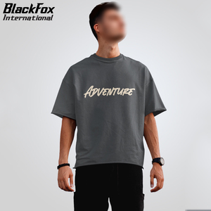 Camiseta estampada de Hip Hop de gran tamaño para hombre de algodón 100%, camisetas con estampado de logotipo personalizado de ajuste holgado de la más alta calidad - Product Image 4