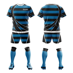Custom Unisex Professional Rugby Uniform Latest Design Breathable OEM Sublimation Jersey and Short Set - Product Image 1