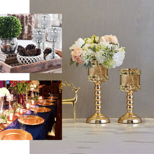 <b>Crystal</b> Tea Light Candle Holder <b>Set</b> of Five <b>Glass</b> Votives on Handmade Metal Stand Perfect for Wedding and Home Decor - Product Image 6