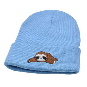 Bonnet d'hiver en cuir avec pompon motif camouflage tissé Logo Bonnets tricotés Designer 3D brodé personnage de dessin animé - Product Image 4