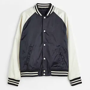 2024 giacca da Baseball in raso più venduta giacca Varsity in raso di alta qualità tinta unita giacca Varsity moda uomo donna