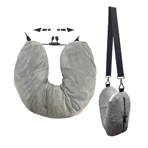 Oreiller de voyage en forme de U avec housse en velours doux, remplissable avec des vêtements, soutien cervical efficace et réglable, modèle 2024, vente chaude - Product Image 1