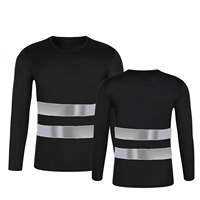 T-shirt à manches longues pour homme, uniforme de sécurité d'été, bande réfléchissante, respirant, absorption de la transpiration, imprimé en 3D, col rond