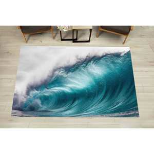 Tapis Onde Océanique : Tapis d'appoint antidérapant imprimé en 3D, Tapis en chenille - Product Image 4