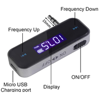Kit d'adaptateur audio pour transmetteur FM, transmetteur radio sans fil intégré 3.5mm Port auxiliaire pour voiture, téléphones intelligents, lecteurs audio