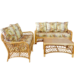 Mejore su sala de estar con un juego de sofá de ratán de caña amigable con el bolsillo para uso al aire libre Salón de jardín de banquete de hotel en casa barato - Product Image 1