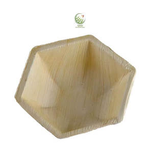Bols de feuille de palmier biodégradables de haute qualité 10x4 Cm vaisselle jetable en forme d'hexagone pour les mariages autres disponibles différents - Product Image 1