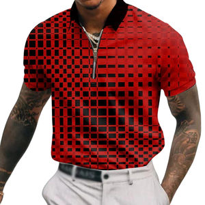 Polo de punto regular estampado para hombre, polos estampados de alta calidad para hombre, polos de tela de punto suave - Product Image 1