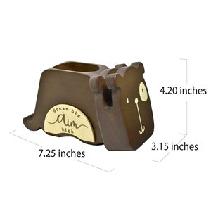 I'm Brand Animal-Theme Organizador de papelería de madera Teléfono Portalápices Taza de lápiz Regalo de escritorio para niños Organizadores de juguetes de cumpleaños - Product Image 2