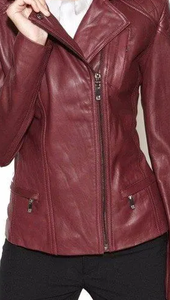 Veste en cuir pour femmes OEM de haute qualité Offre Spéciale Vêtements d'extérieur à la mode Nouveau modèle Vestes en cuir décontractées à fermeture éclair pour femmes - Product Image 5