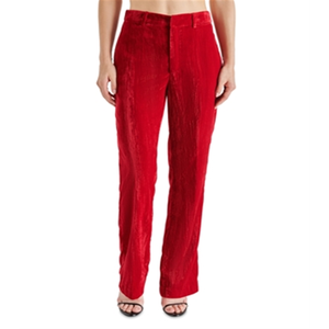 Pantaloni Casual da Donna Steve Madden Mercer in Velluto Stropicciato, Rossi, Vita Media, XL, Traspiranti con Chiusura Elastica - Product Image 4