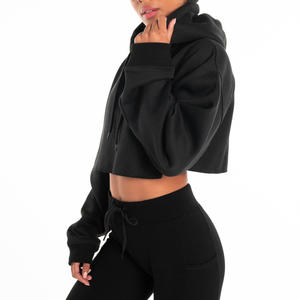 Top corto de alta calidad para mujer, sudaderas con capucha de lana, recién llegado, estampado de letras, estilo suelto con logotipo frontal, abrigo con capucha de temporada de invierno - Product Image 6