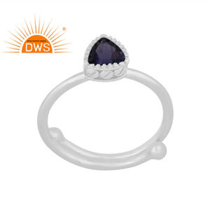 แหวนพลอยไอโอไลต์ธรรมชาติทำจากเงินแท้ดีไซน์ล่าสุดออกแบบได้ตามต้องการผู้ผลิตเครื่องประดับตามต้องการ - Product Image 1