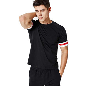 2025 unisexe hommes décontracté été sport Joggers ensemble couleur unie à manches courtes éponge tricoté tissu t-shirt respirant formel - Product Image 4