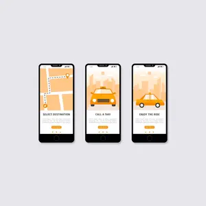 Geschätzte Ankunftszeit in der mobilen App der Taxi-App, die eine App vollständig von der Konkurrenz abhebt