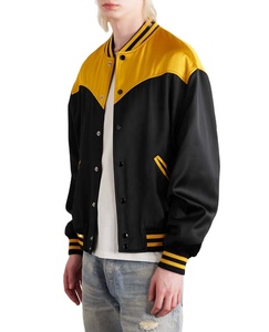 Chaqueta Bomber de satén de alta calidad 2025 personalizada para Hombres estilo universitario Lettermen High Street impermeable y resistente al viento invierno - Product Image 4