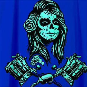 Cape de coiffeur en polyester nylon durable Offre Spéciale robe de coupe de cheveux bleue avec bouton pression pour tablier de coiffure de maquillage de salon de coiffure - Product Image 4