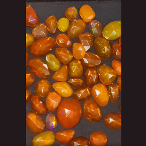 อัญมณีโรสคัทแบบเหลี่ยมเพชรพลอยสีเหลืองโอปอลจากเอธิโอเปีย62ชิ้น7มม.-15มม. 48cts อัญมณีหลวมจำนวนมากสำหรับขาย - Product Image 1