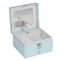 Boîte à musique en papier écologique personnalisée YIYU OEM, organisateur de bijoux, boîte cadeau avec miroir et cheval de carrousel rotatif à manivelle