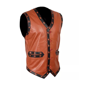 Top Trending Products Moda Nuevo modelo Chaleco de cuero de color personalizado Diseño personalizado Logotipo Chaleco bordado de cuero - Product Image 5