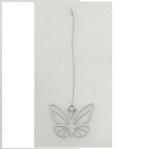 Décoration de Noël en acier inoxydable de qualité supérieure, moderne, mobile, découpée au laser, forme personnalisée, gravée, papillon suspendu - Product Image 1