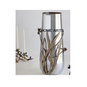 Vase à fleurs en acier inoxydable couleur argent, forme et taille personnalisées, vaisselle pour la décoration intérieure - Product Image 2