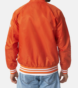 Chaqueta universitaria de aviador de vuelo en blanco informal bordada para hombre, chaqueta de invierno lisa con cuello levantado y logotipo personalizado - Product Image 6