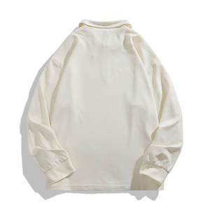 OEM de alta calidad de estilo deportivo de las mujeres de gran tamaño media cremallera Sudadera de manga larga de algodón cuello de hombro caído pulóver con pantalones - Product Image 6