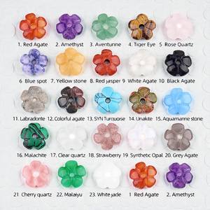 Synthetic <b>Malachite</b> Gemstone Flower Beads - Hand-Carved 14mm Charms for <b>Necklaces</b> & Bracelets - Plum Blossom Carved Gemstone - Product Image 2