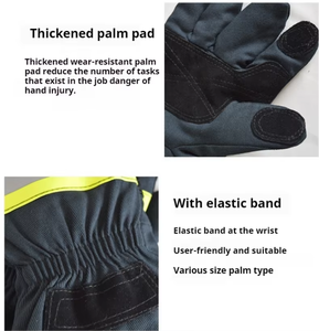 Guantes reflectantes de bombero Guantes de seguridad de cuero ignífugos con protección contra el calor para emergencias forestales y uso de bomberos - Product Image 5
