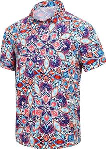 Camisa Hawaiana de manga corta con botones para hombre con estampado Palmshadow Summer Beach Casual camisas para hombre - Product Image 2