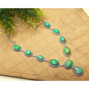 925 Sterling <b>Silver</b> Turquoise <b>Necklace</b> for Women Handmade Natural Blue Turquoise Gemstone <b>Diamond</b>-Embellished Gift for Her - Product Image 6