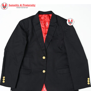 Blazer de sororité en laine à double boutonnage avec broderie Deta Sigma |   Blazer personnalisé brodé pour femmes de sororité - Product Image 5